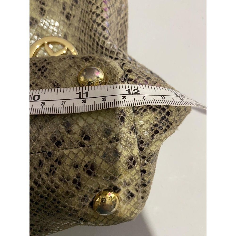Michael Kors Brown Python Snakeskin Leather Shoulder Bag Chain Strap Embossed - Picture 9 of 9